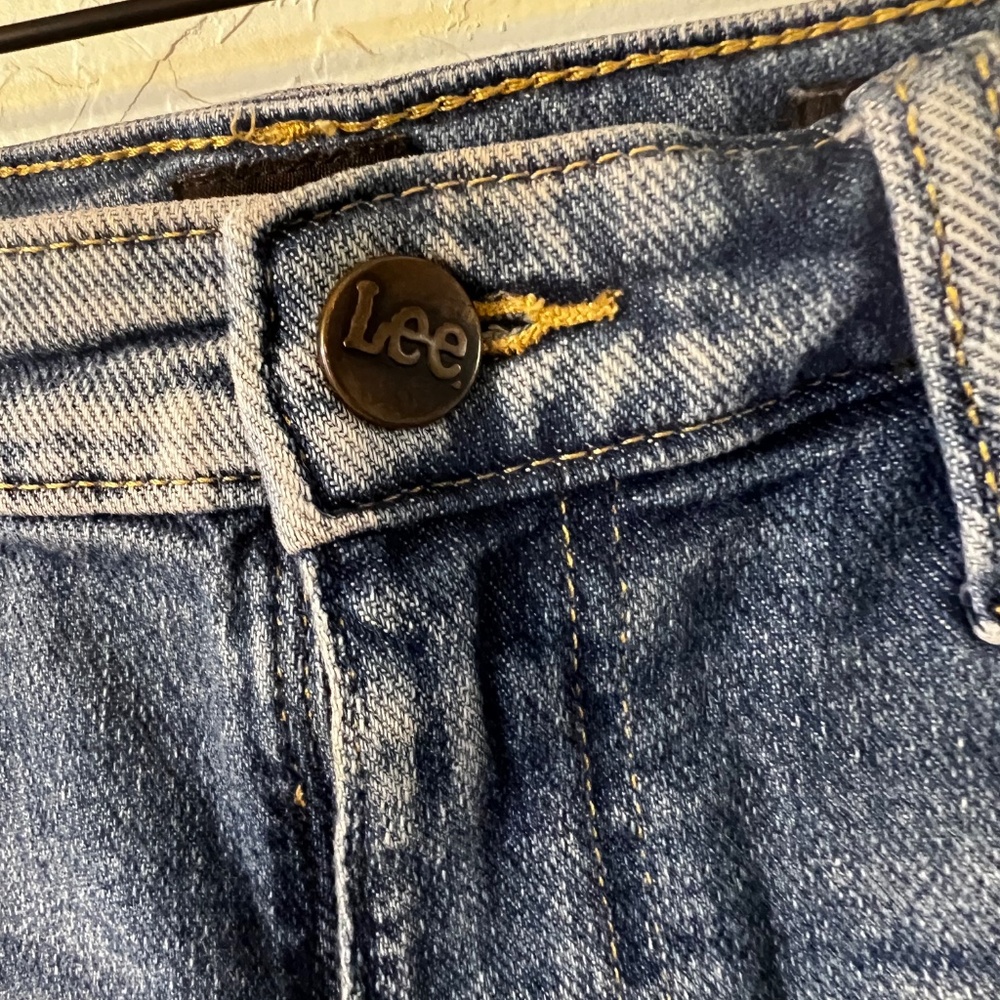 Vintage Lee Carpenter Jean High Rise Dungaree Shorts Size 27 Medium - Picture 6 of 10